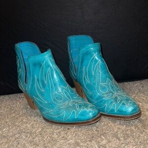 Roper Teal Ankle Booties with Heel